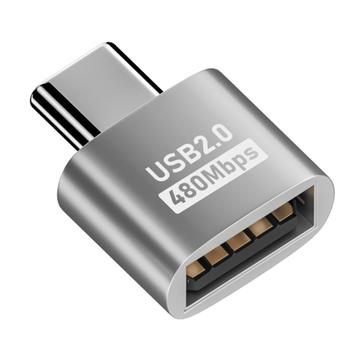 Plug and Play USB-C auf USB 2.0 Adapter für MacBook, Laptop, Tablet - Silber