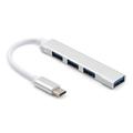 Premium USB-C Hub mit 4 x USB-A Anschlüssen - Aluminium - Silber