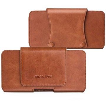 iPhone 7 Plus / iPhone 8 Plus Qialino Leder Gürteltasche - Braun