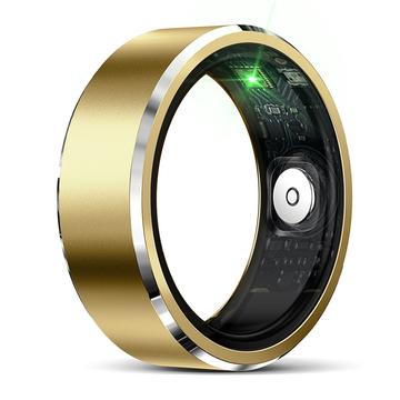 R5 Aluminiumlegierung Smartring mit Ladegerät Hülle - Größe: 9/19mm - Gold