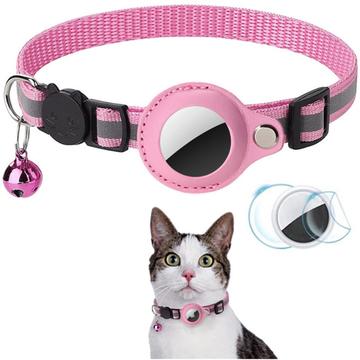 Reflektierendes Haustierhalsband mit AirTag-Halterung und Glocke - Katzen und kleine Hunde