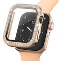 Strass Dekorativ Apple Watch SE (2022)/SE/6/5/4 Cover mit Panzerglas - 40mm - Roségold