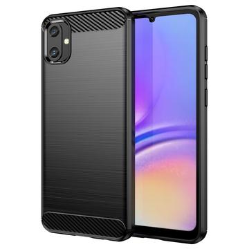 Samsung Galaxy A05 Gebürstete TPU Hülle - Karbonfaser - Schwarz