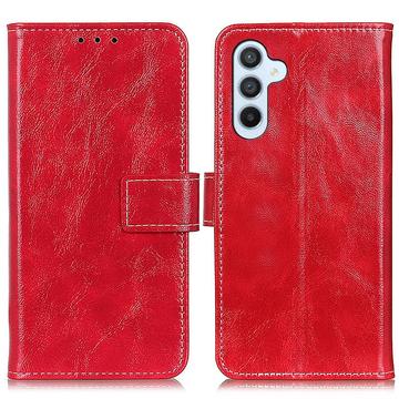 Samsung Galaxy A15 Wallet Schutzhülle mit Magnetverschluss - Rot