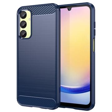 Samsung Galaxy A25 Gebürstete TPU Hülle - Karbonfaser - Blau