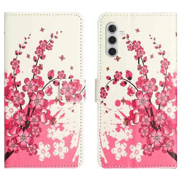 Samsung Galaxy A35 Style Serie Wallet Hülle - Rosa Blumen