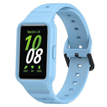 Samsung Galaxy Fit3 Ersatz-Silikonarmband mit integriertem Rahmen - Blau