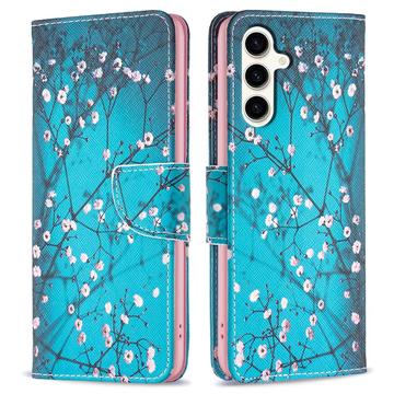 Samsung Galaxy S23 FE Wonder Serie Wallet Hülle - Weiß Blumen