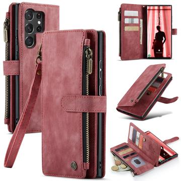 Samsung Galaxy S23 Ultra 5G Caseme 2-in-1 Multifunktions Wallet Hülle - Rot