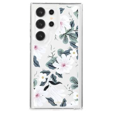 Samsung Galaxy S23 Ultra Fashion TPU Hülle - weiße Blumen