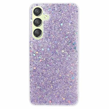 Samsung Galaxy S24 Glitter Flakes TPU Hülle - Purpur