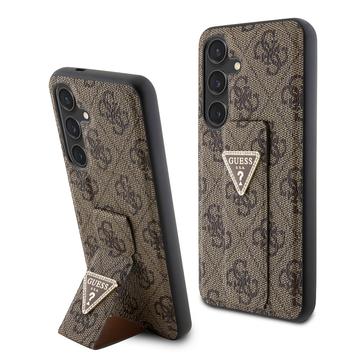 Samsung Galaxy S24 Guess 4G Grip Stand Triangle Logo Case - Braun