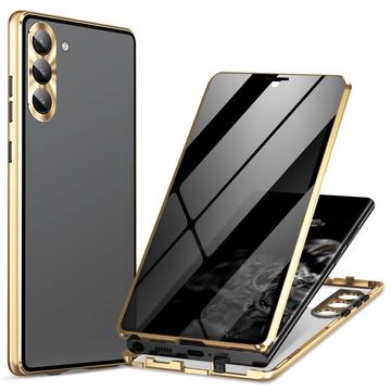 Samsung Galaxy S24 Magnetisches Cover mit Panzerglas - Privat (Offene Verpackung - Bulk Befriedigend) - Gold