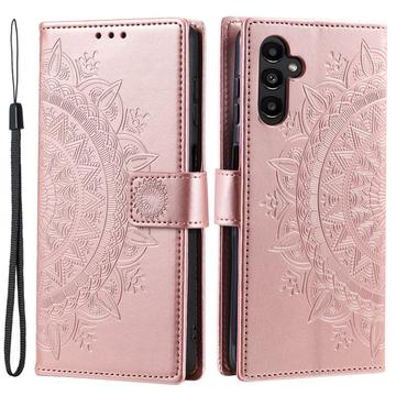 Samsung Galaxy S24 Mandala Serie Wallet Hülle - Roségold