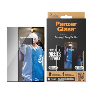 Samsung Galaxy S24 Ultra PanzerGlass Ultra-Wide Fit Privacy EasyAligner Panzerglas - Schwarz Rand