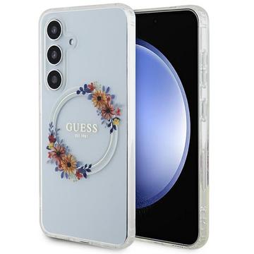 Samsung Galaxy S24+ Guess IML Flowers Wreath Hülle - MagSafe kompatibel