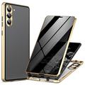 Samsung Galaxy S24+ Magnetisches Cover mit Panzerglas - Privat - Gold