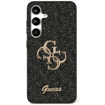 Samsung Galaxy S25 Guess Fixed Glitter 4G Metal Logo Hülle - Schwarz