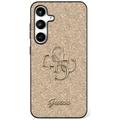 Samsung Galaxy S25 Guess Fixed Glitter 4G Metal Logo Hülle - Gold