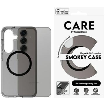 Samsung Galaxy S25 PanzerGlass Care Smokey Urban Combat Hülle - MagSafe-kompatibel - Transparentes Schwarz