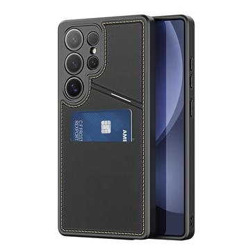 Samsung Galaxy S25 Ultra Dux Ducis Rafi II Magnetische Hülle mit Kickstand und Kartenschlitzen - Schwarz