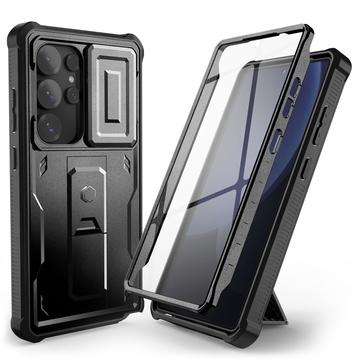 Samsung Galaxy S25 Ultra Tech-Protect Kevlar Cam+ Hülle - Bildschirmschutz, Kameraschutz, Kickstand - Schwarz