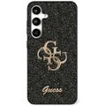 Samsung Galaxy S25+ Guess Fixed Glitter 4G Metal Logo Hülle - Schwarz