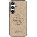 Samsung Galaxy S25+ Guess Fixed Glitter 4G Metal Logo Hülle - Gold