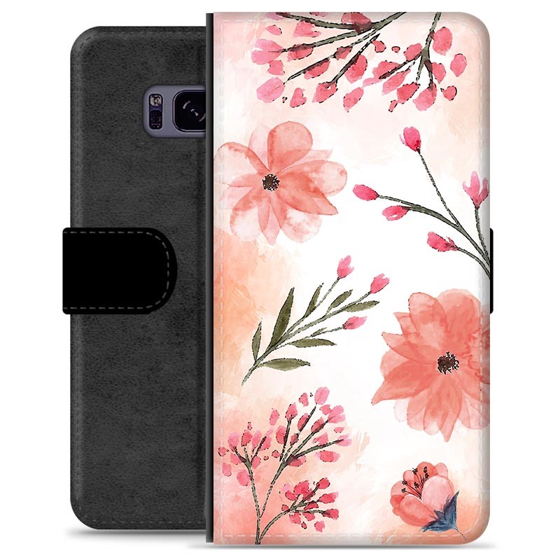 Samsung Galaxy S8 Premium Schutzhulle Mit Geldborse Pinke Blumen