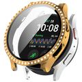 Samsung Galaxy Watch7 Strass Dekorativ Cover mit Panzerglas - 40mm - Gold