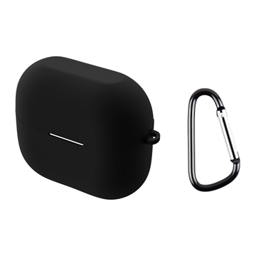 Samsung Galaxy Buds3/Buds3 Pro Silikonhülle mit Karabiner - Schwarz