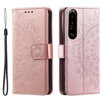 Sony Xperia 1 VI Mandala Serie Wallet Hülle - Roségold