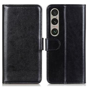 Sony Xperia 1 VI Wallet Schutzhülle mit Magnetverschluss - Schwarz