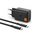 Spigen ArcStation Pro GaN-651 65W Wand-Ladegerät mit Typ-C-Kabel - Schwarz