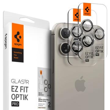 iPhone 16 Pro/16 Pro Max Spigen Glas.tR Ez Fit Optik Pro Kameraobjektiv Panzerglas - Natürliches Titan