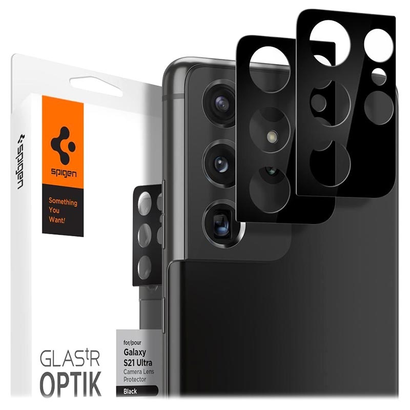 Spigen Optik Tr Samsung Galaxy S21 Ultra 5g Kameraobjektiv Panzerglas Schwarz