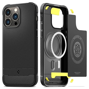 Spigen Rugged Armor Mag iPhone 14 Pro Max TPU Hülle - Schwarz