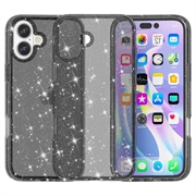 iPhone 16 Plus Stylish Glitter Serie Hybrid Hülle - Schwarz