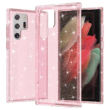 Samsung Galaxy S22 Ultra 5G Stylish Glitter Serie Hybrid Hülle - Rosa