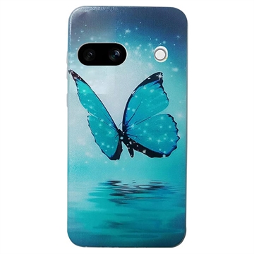 Google Pixel 8a Stylish Ultra-Slim TPU Hülle - Blau Schmetterling