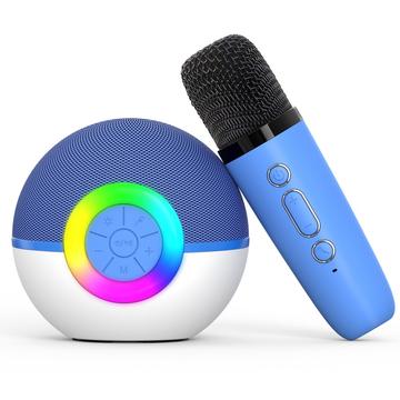 T97 Kinder Karaoke-Mikrofon mit Bluetooth-Lautsprecher und Subwoofer - Blau