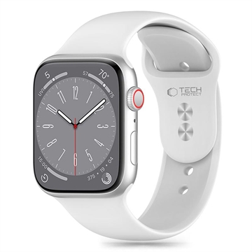 Apple Watch Serie 10/9/8/7/6/SE Tech-Protect Silikonarmband - 40mm/41mm/42mm - Weiß