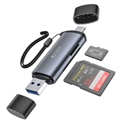 Tech-Protect UltraBoost USB-A/USB-C SD & MicroSD Kartenleser (Offene Verpackung - Ausgezeichnet) - Grau