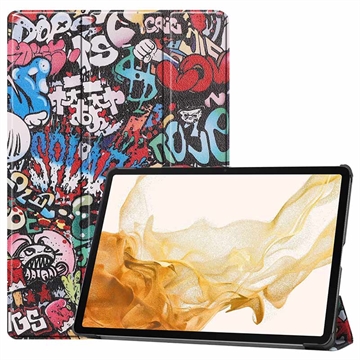 Samsung Galaxy Tab S10+ Tri-Fold Serie Smart Folio Hülle - Graffiti