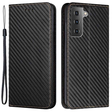 Samsung Galaxy S23 5G Wallet Schutzhülle - Karbonfaser - Schwarz