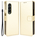 Samsung Galaxy Z Fold4 Wallet Hülle mit Kartenfach - Gold