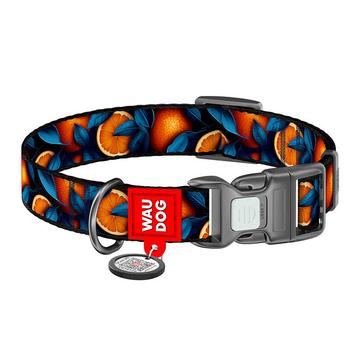 Waudog Nylon-Hundehalsband mit QR-Code - Größe XL - Orangen