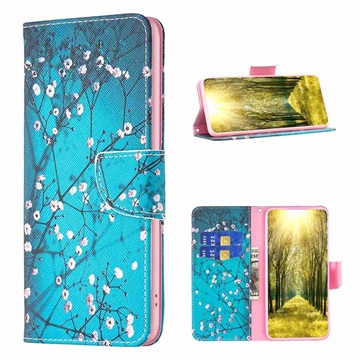 Wonder Serie iPhone 14 Plus Wallet Hülle - Weiß Blumen