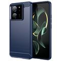 Xiaomi 13T/13T Pro Gebürstete TPU Hülle - Karbonfaser - Blau