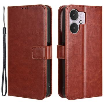 Xiaomi Redmi 13C 5G/Poco M6 Wallet Schutzhülle mit Magnetverschluss - Braun